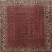 Round Machine Washable Traditional Dark Gold Brown Rug, wshtr1524