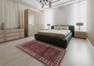 Traditional Saffron Red Persian Rug in a Bedroom, tr1525