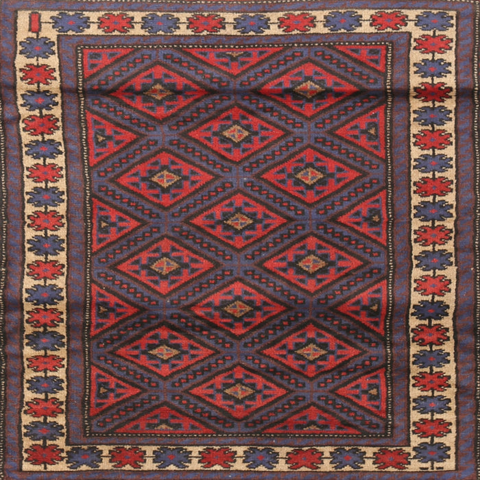 Square Traditional Saffron Red Persian Rug, tr1525