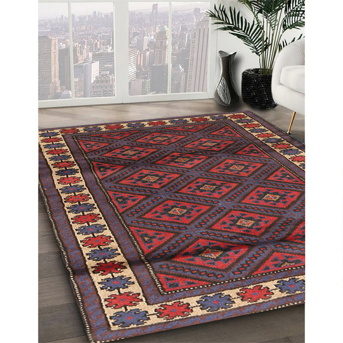 Machine Washable Traditional Saffron Red Rug in a Family Room, wshtr1525