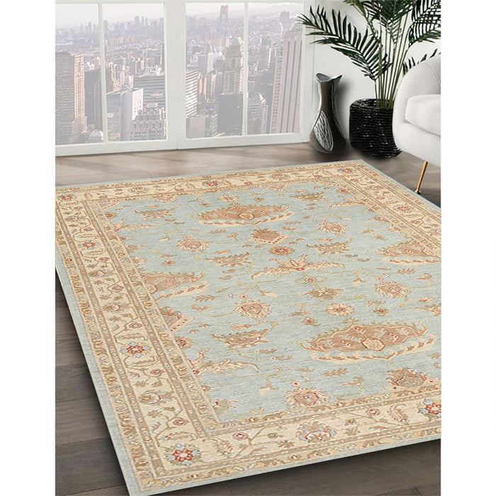 Machine Washable Traditional Desert Sand Beige Rug in a Family Room, wshtr1526
