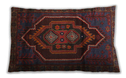 Traditional Classic Rectangular Saffron Red Lumbar Throw Pillow, 13 inch by 19 inch, lbtr1528