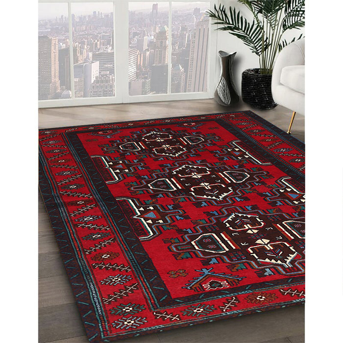 Traditional Red Persian Rug in Family Room, tr1529