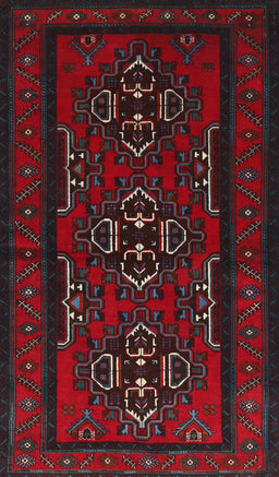 Machine Washable Traditional Tomato Red Rug, wshtr1529