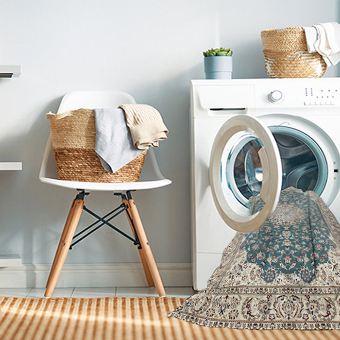 Machine Washable Traditional Silver Gray Rug in a Washing Machine, wshtr152