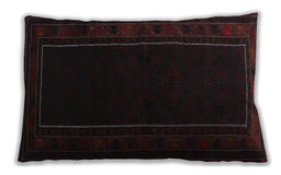 Traditional Classic Rectangular Charcoal Black Lumbar Throw Pillow, 13 inch by 19 inch, lbtr1531