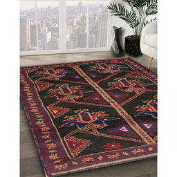 Traditional Reddish Brown Persian Rug in Family Room, tr1534