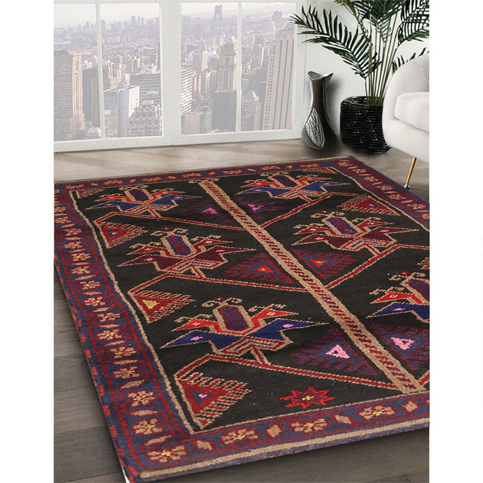 Traditional Reddish Brown Persian Rug in Family Room, tr1534