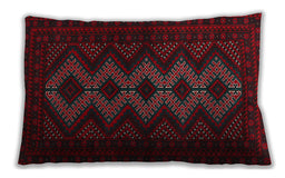 Traditional Classic Rectangular Burgundy Brown Lumbar Throw Pillow, 13 inch by 19 inch, lbtr1535