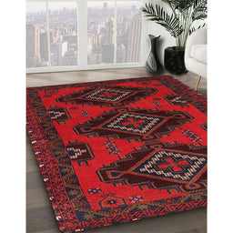 Traditional Red Persian Rug in Family Room, tr1537