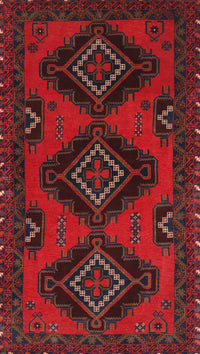 Machine Washable Traditional Red Rug, wshtr1537