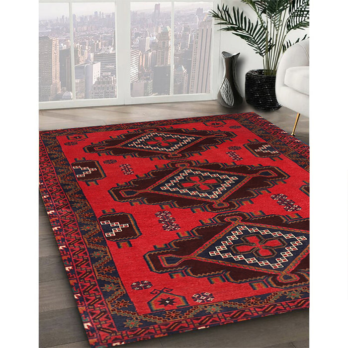 Traditional Red Persian Rug in Family Room, tr1537