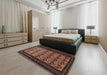 Traditional Dark Almond Brown Persian Rug in a Bedroom, tr1538