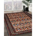 Traditional Dark Almond Brown Persian Rug in Family Room, tr1538