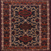 Square Traditional Chestnut Brown Persian Rug, tr1539