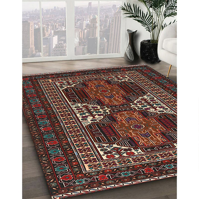 Traditional Brown Persian Rug in Family Room, tr1540