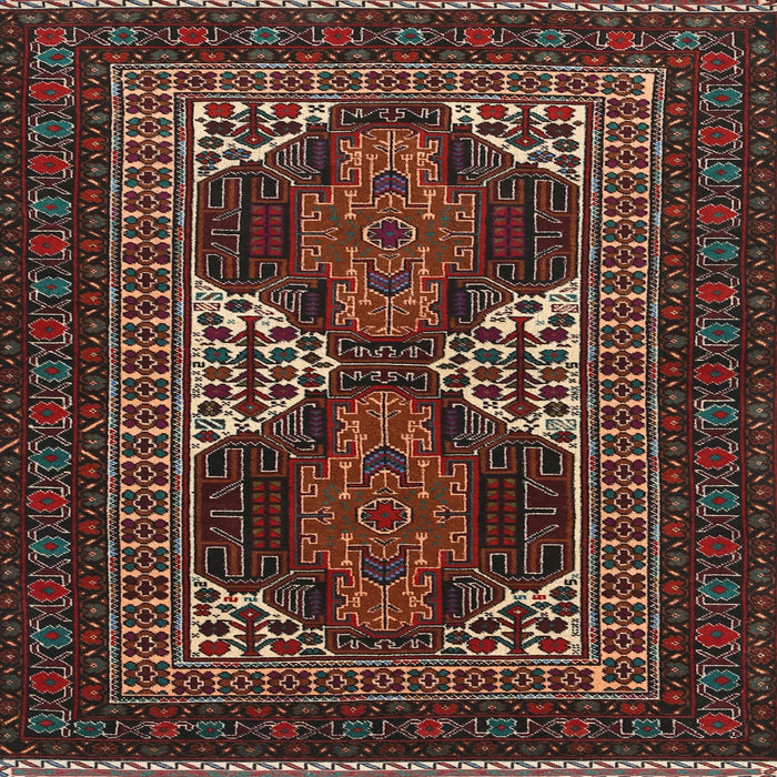 Round Machine Washable Traditional Brown Rug, wshtr1540