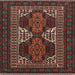 Round Machine Washable Traditional Brown Rug, wshtr1540