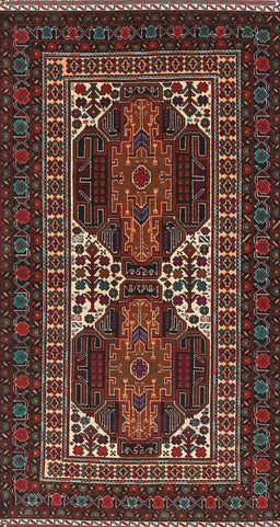 Machine Washable Traditional Brown Rug, wshtr1540