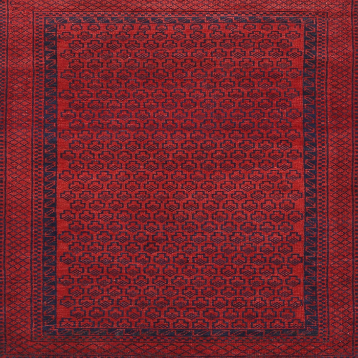 Round Machine Washable Traditional Red Rug, wshtr1542