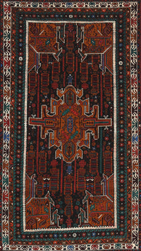 Machine Washable Traditional Night Red Rug, wshtr1543