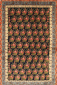 Machine Washable Traditional Bronze Brown Rug, wshtr1545