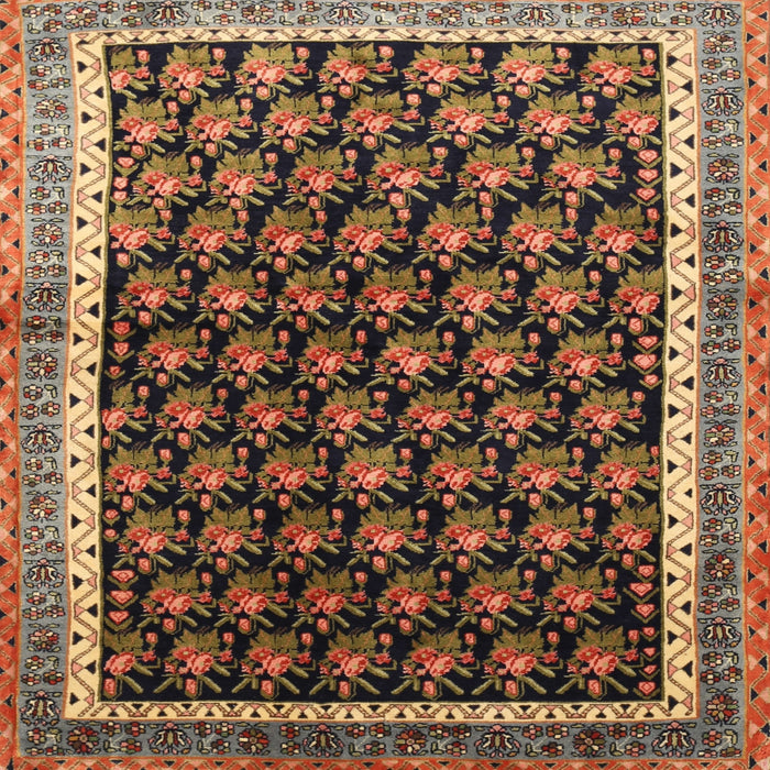 Square Traditional Bronze Brown Persian Rug, tr1545