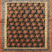 Round Machine Washable Traditional Bronze Brown Rug, wshtr1545