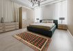 Traditional Bronze Brown Persian Rug in a Bedroom, tr1545