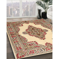 Traditional Brown Gold Medallion Rug, tr1546