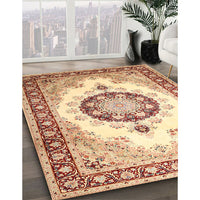 Traditional Brown Gold Medallion Rug, tr1547