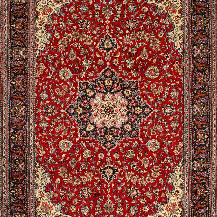 Traditional Orange Salmon Pink Medallion Rug, tr1549