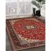 Machine Washable Traditional Orange Salmon Pink Rug in a Family Room, wshtr1549