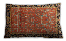 Traditional Classic Rectangular Tomato Red Lumbar Throw Pillow, 13 inch by 19 inch, lbtr1550