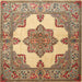 Square Traditional Sienna Brown Persian Rug, tr1553