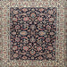 Round Machine Washable Traditional Tan Brown Rug, wshtr1554