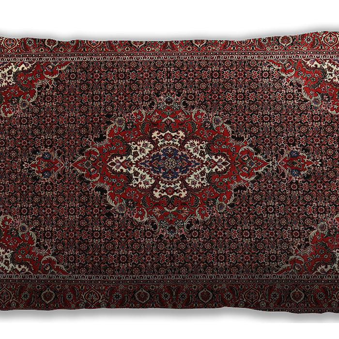 Traditional Classic Rectangular Dark Almond Brown Lumbar Throw Pillow, 13 inch by 19 inch, lbtr1555