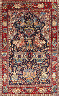 Machine Washable Traditional Saffron Red Rug, wshtr1556