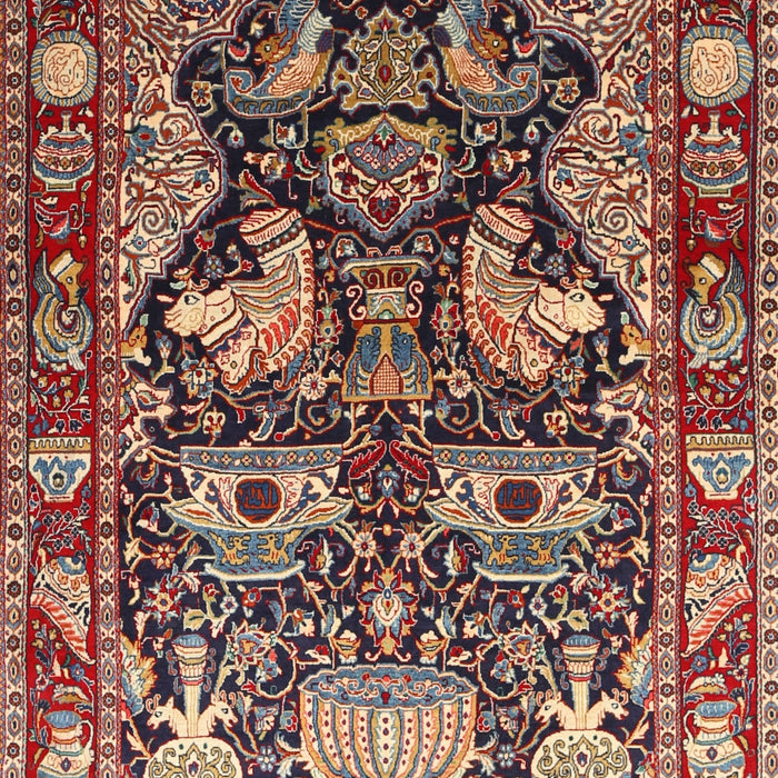 Machine Washable Traditional Saffron Red Rug, wshtr1556