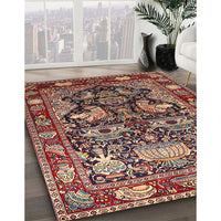 Traditional Saffron Red Animal Rug, tr1556