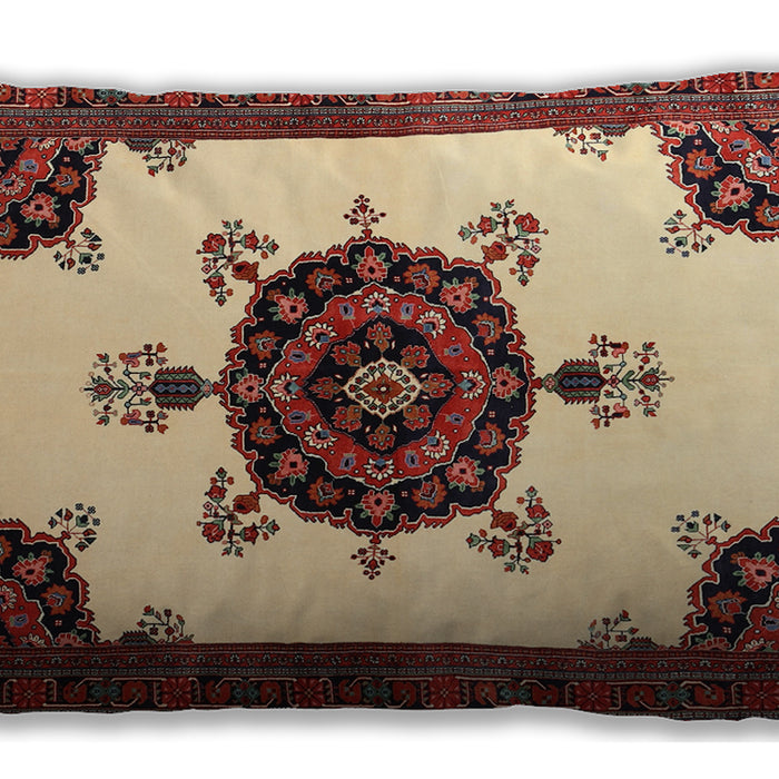 Traditional Classic Rectangular Saffron Red Lumbar Throw Pillow, 13 inch by 19 inch, lbtr1557