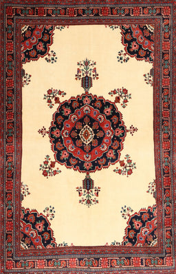 Machine Washable Traditional Saffron Red Rug, wshtr1557