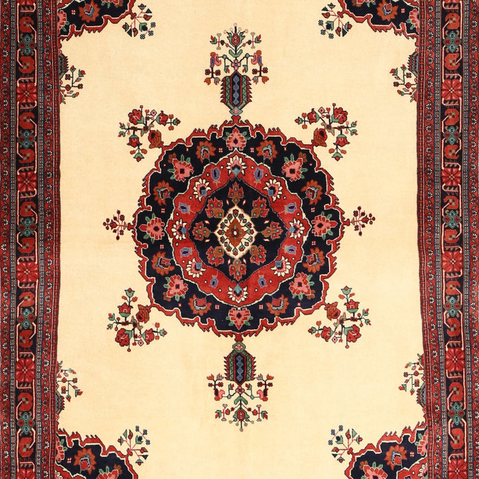 Machine Washable Traditional Saffron Red Rug, wshtr1557