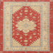 Round Machine Washable Traditional Fire Red Rug, wshtr1558