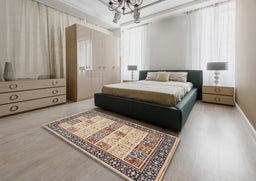 Traditional Brown Persian Rug in a Bedroom, tr1559