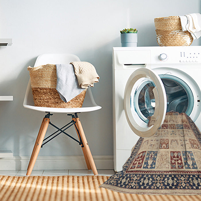 Machine Washable Traditional Brown Rug in a Washing Machine, wshtr1559