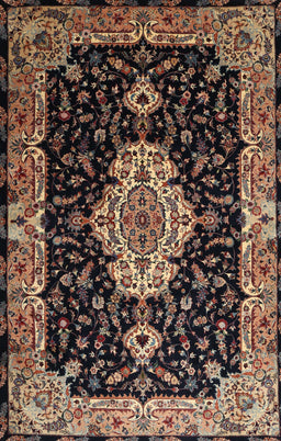 Machine Washable Traditional Chocolate Brown Rug, wshtr1561