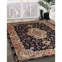 Traditional Chocolate Brown Medallion Rug, tr1561