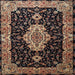 Square Traditional Chocolate Brown Medallion Rug, tr1561