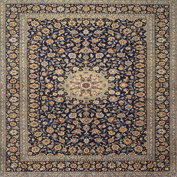 Square Traditional Burgundy Brown Medallion Rug, tr1562
